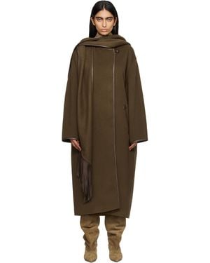 Isabel Marant カーキ Irvana コート - ブラック