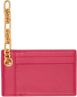 Balmain Pulse Lambskin Leather Card Holder - Pink