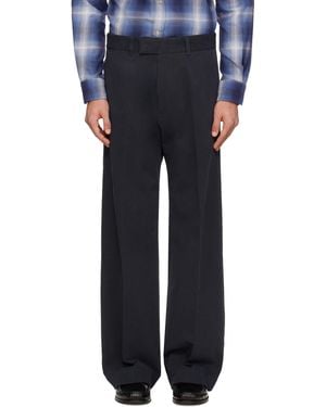 Tom Ford Cotton Drill Wide Leg Trousers - Black