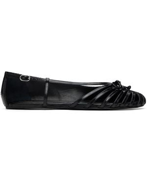 Abra Double Shoe Ballerina Flats - Black