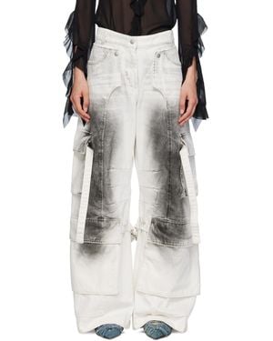 Acne Studios ホワイト＆グレー Pargot ジーンズ - ブラック