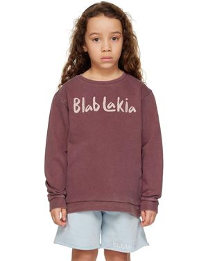 BlabLakia キッズ｜バーガンディ ロゴプリント スウェットシャツ - パープル