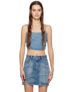 DRAE Spaghetti Strap Denim Camisole - Blue