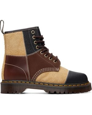 Dr. Martens Bottes 1460 Brun Et À Patchwork Et À Œillets - Marron