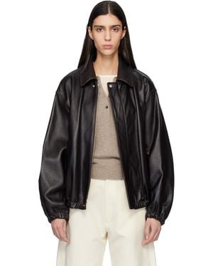 Ssstein Sheep Leather Zip Short Jacket - Black