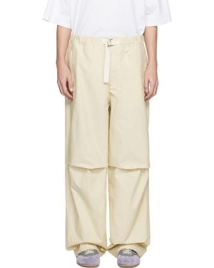 Jil Sander Off- Cotton Trousers - Natural
