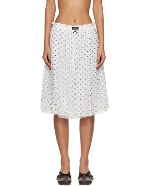 Marc Jacobs Layered Crinkle Chiffon Midi Skirt - White