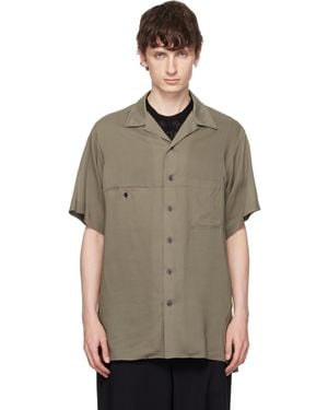 Yohji Yamamoto Cellulose Lawn Panel Open Collar Shirt - Multicolour