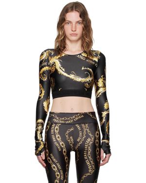 Versace Jeans Couture &ゴールド Chromo Couture 長袖トップス - ブラック
