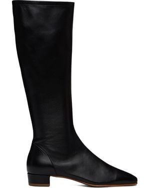 BY FAR Edie Leather Knee-High Boots - Black