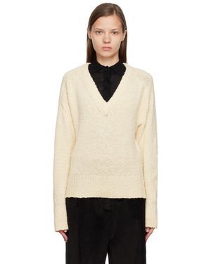 TOTEME Pull texturé blanc cassé - Noir