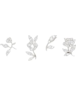ShuShu/Tong Yvmin Edition Zircon Floral Gemstone Earring Set - Black