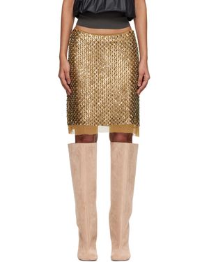 Edward Cuming Hand Embroidered Sequin Midi Skirt - Black