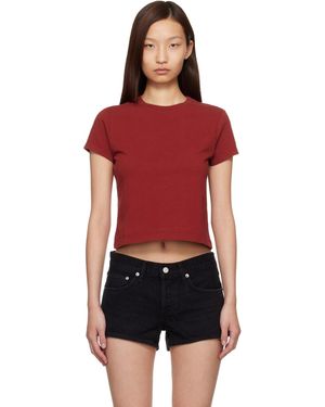 Agolde Adine Shrunken T-Shirt - Red