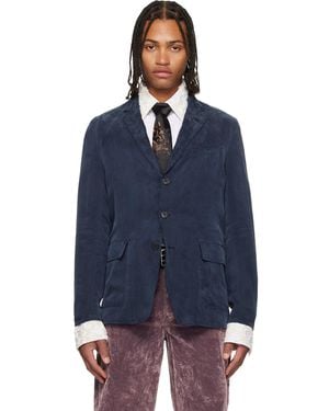 Dries Van Noten Peached Twill Blazer - Blue