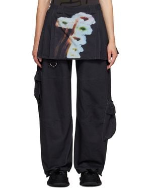 Collina Strada Lawn Skirt Cargo Trousers - Black