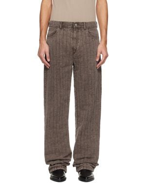 Mugler Quilted Twill Trousers - Brown
