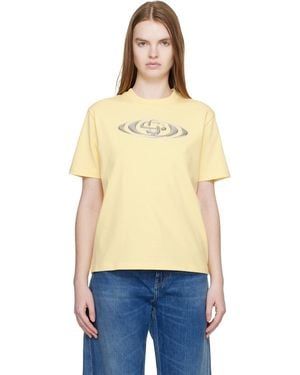 CASABLANCA Warped Logo Corrosion T-Shirt - Orange