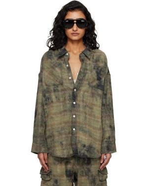 R13 Drop Neck Work Shirt - Green
