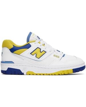 New Balance ホワイト＆イエロー 550 スニーカー