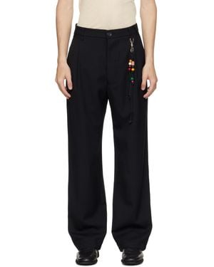 Song For The Mute Loose Pleated Pants - Black