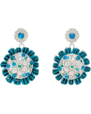 Marni Boucles D'Oreilles À Ornement En Forme De Fleur - Bleu