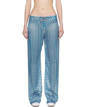 Dries Van Noten Devoré Elasticated Trousers - Blue