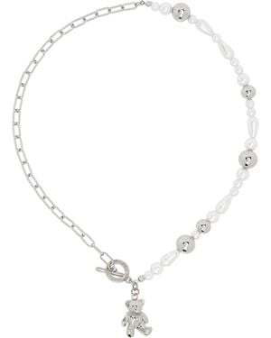 we11done Teddy Faux-Pearl Necklace - Natural