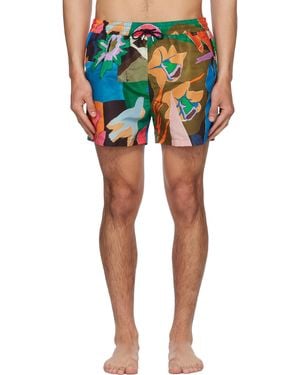 Paul Smith 'River Collage' Print Swim Shorts - Blue