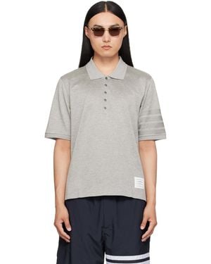 Thom Browne 4-Bar Jersey Polo Shirt - Grey
