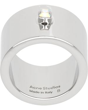 Acne Studios Crystal Ring - White