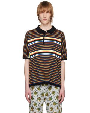Noma T.D Stripe Polo - Black