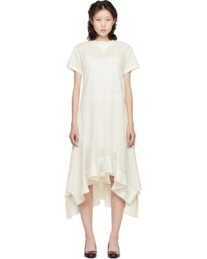Sacai Off- Cotton Broadcloth Midi Dress - Black