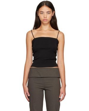 St. Agni Organic Cotton Square Neck Camisole - Black