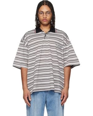 WOOYOUNGMI Striped Polo - Grey