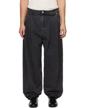 Hed Mayner Pleated Denim Jeans - Black