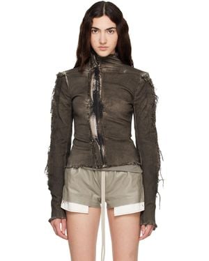 Rick Owens Tower Gary Denim Jacket - Brown