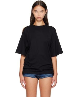 Coperni Open Shoulder T-Shirt - Black