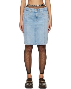 Martine Rose Blue Narrow Front Denim Miniskirt