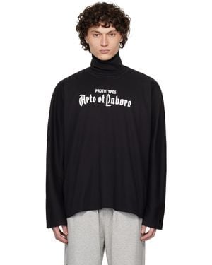 PROTOTYPES ブラック 'Arte Et Labore' ボクシー 長袖Tシャツ