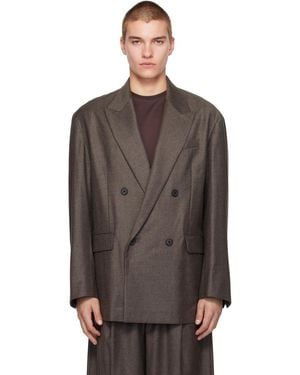 Ssstein Extra Fine Wool Double-Breasted Blazer - Brown