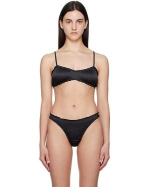 Shadowplay Ruffled Bra - Black