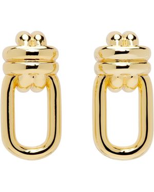Anine Bing ゴールド Signature Link Double Cross ピアス - メタリック