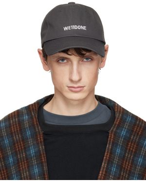 we11done Casquette Grise À Petit Logo - Noir