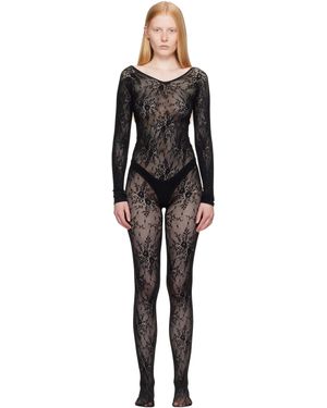 Swedish Stockings ブラック Rosa レース ボディスーツ