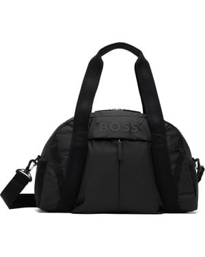 BOSS ボス★ブラック Holdall ダッフルバッグ BOSSのブラック ポリッシュド ハードウェア ホールドオール