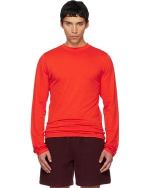 Rier Roundneck Jersey Wool T-Shirt - Red