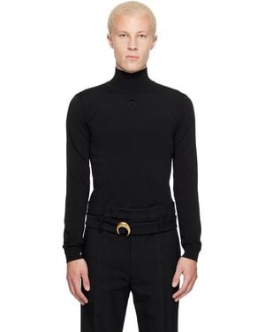 Marine Serre Moon Logo Knit Turtleneck - Black