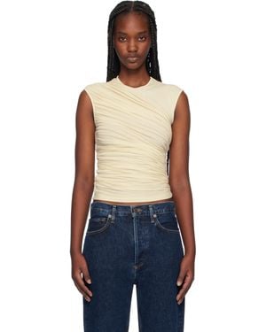 Agolde AGOLDE Off-White Ester Tank Top - Blue