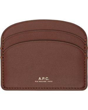A.P.C. Demi-Lune Card Holder - Brown